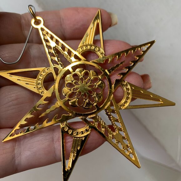 2003 The MMA Gold Plated Star Brass Christmas Ornament